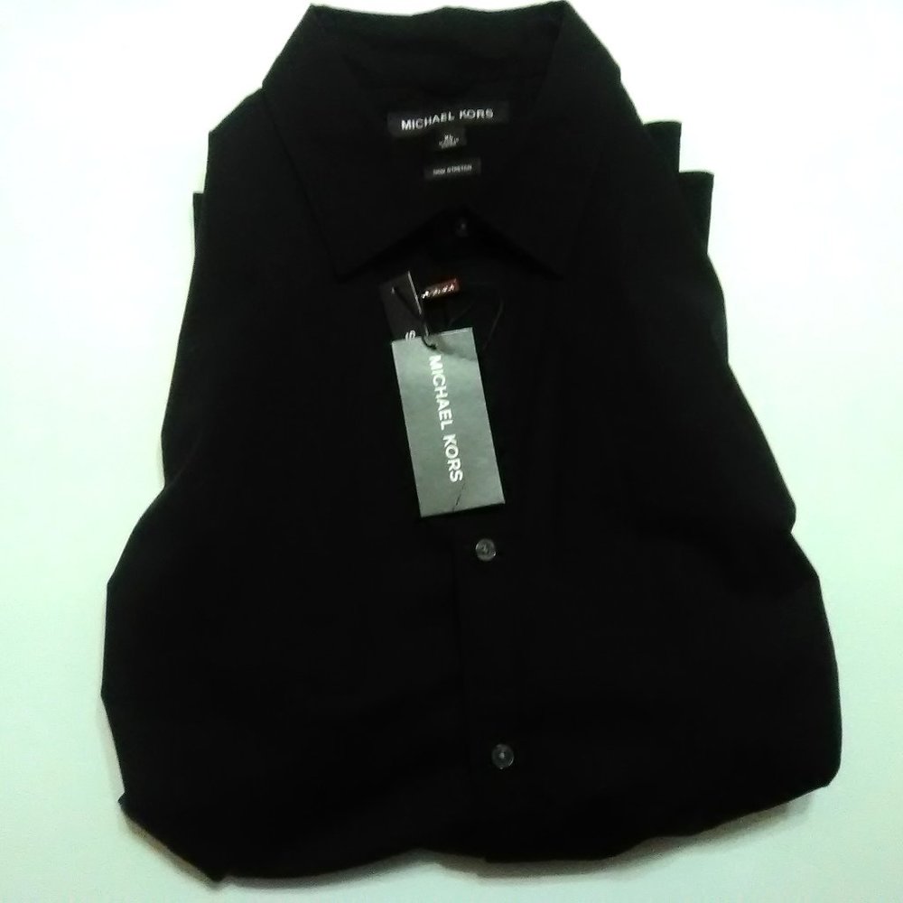 Mens Michael Kors XL Black Dress Shirt